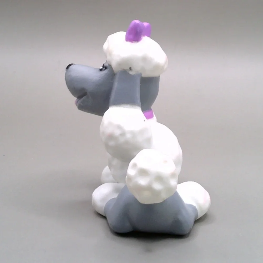 Fisher Price Loving Family Dollhouse White Poodle Dog Figure Pink Bow Pet Toy